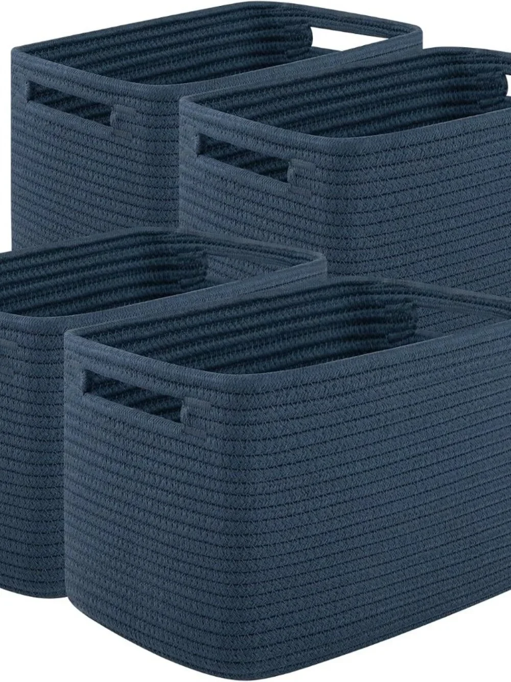 New 4Packs Natural Cotton Rope Storage Baskets for Organizing Toys, Clothes